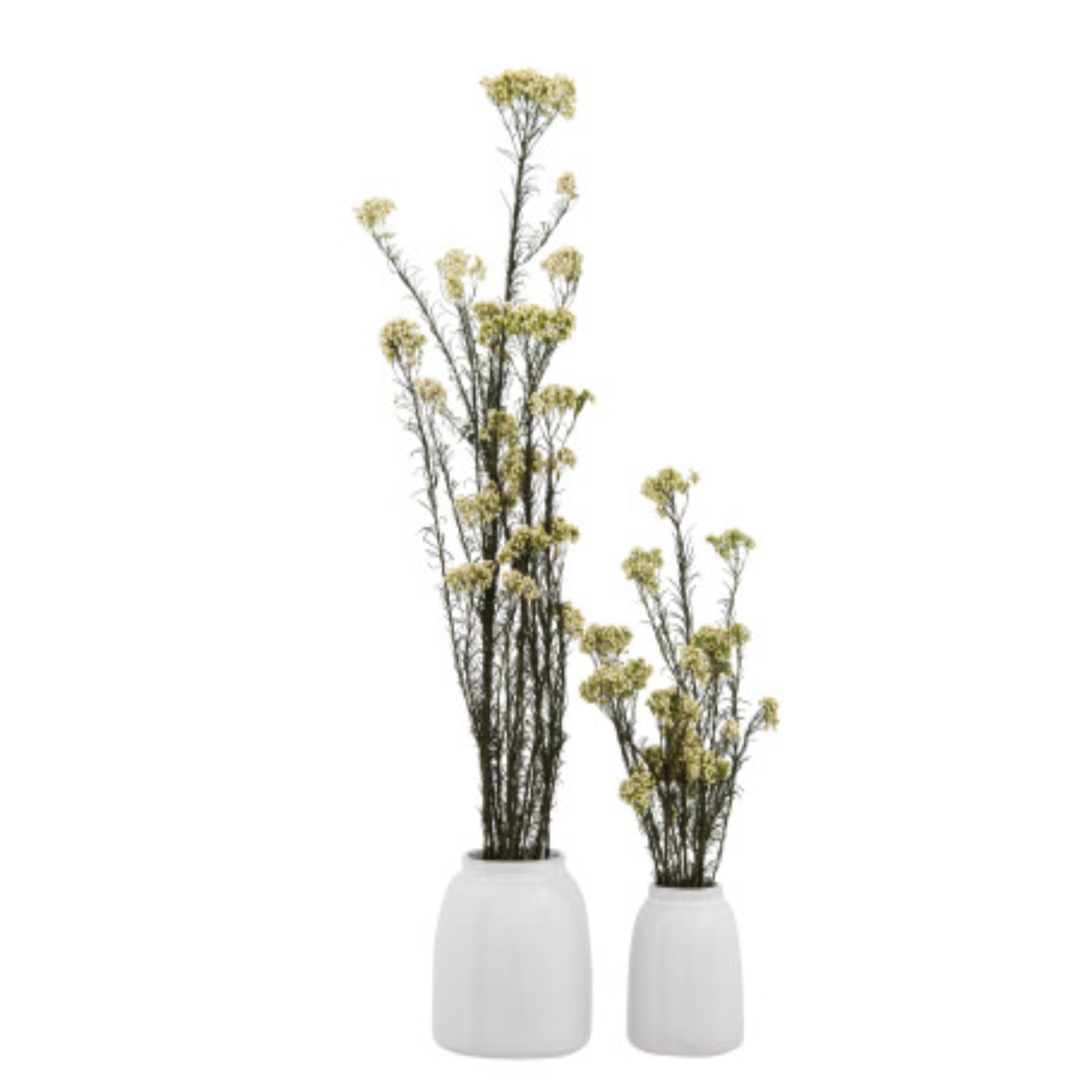 White Terracotta Jar Vases (Set of 2 Sizes)
